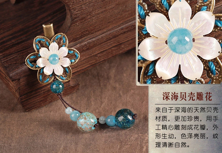 貝殼雕花發夾，時尚中國風頭飾
