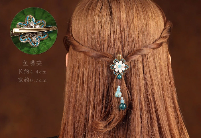 貝殼雕花發夾，時尚中國風頭飾