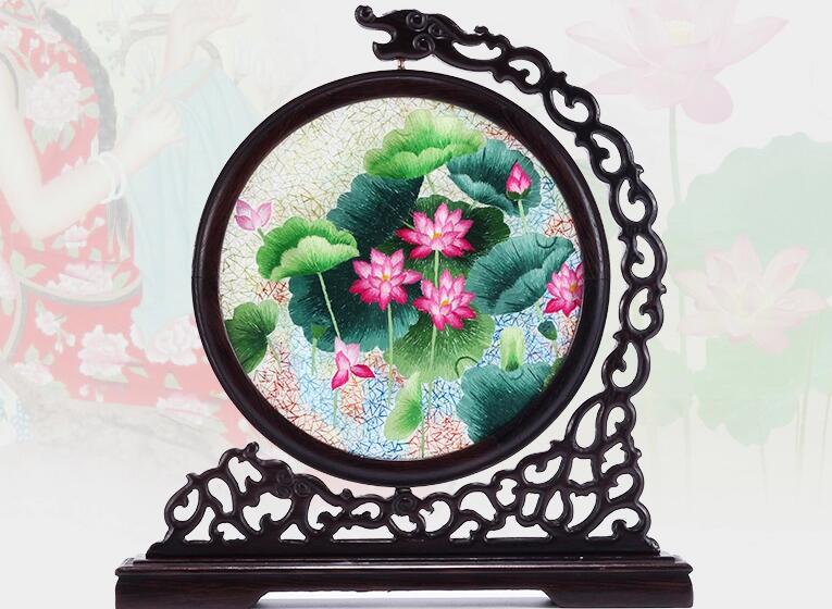 湘繡作品欣賞，湘魂楚韻針線間