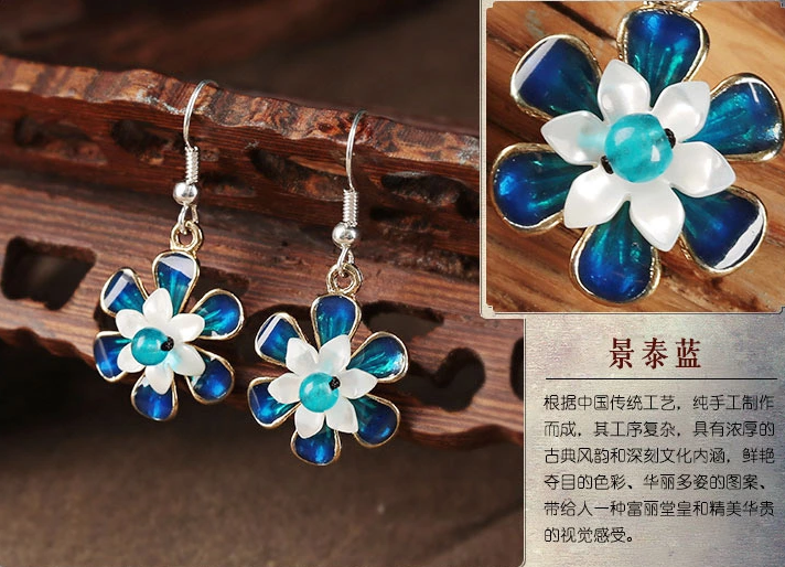 古典古風貝殼花耳墜甜美小清新耳環首飾