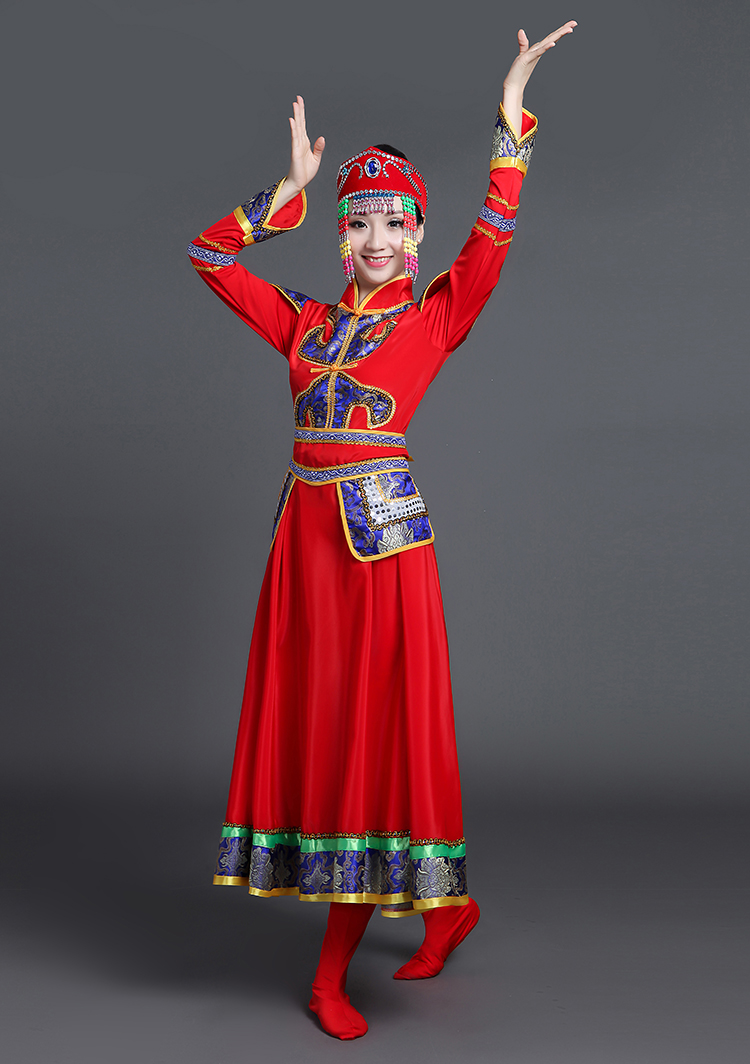 蒙古族服飾少數民族服裝圖片