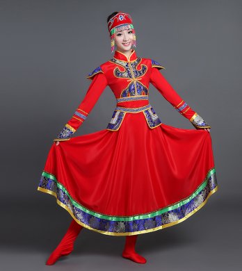 蒙古族服飾少數民族服裝圖片