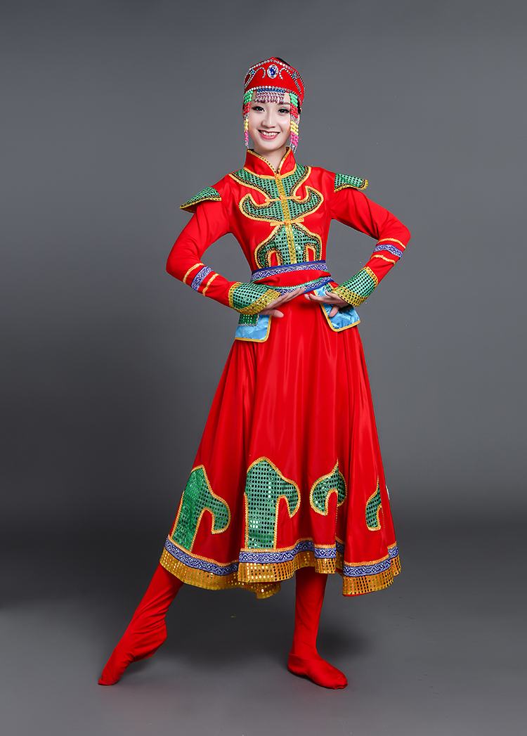 蒙古族服飾少數民族服裝圖片