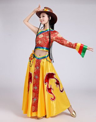 藏服唐古拉風民族服裝，藏族少數民族服裝圖片