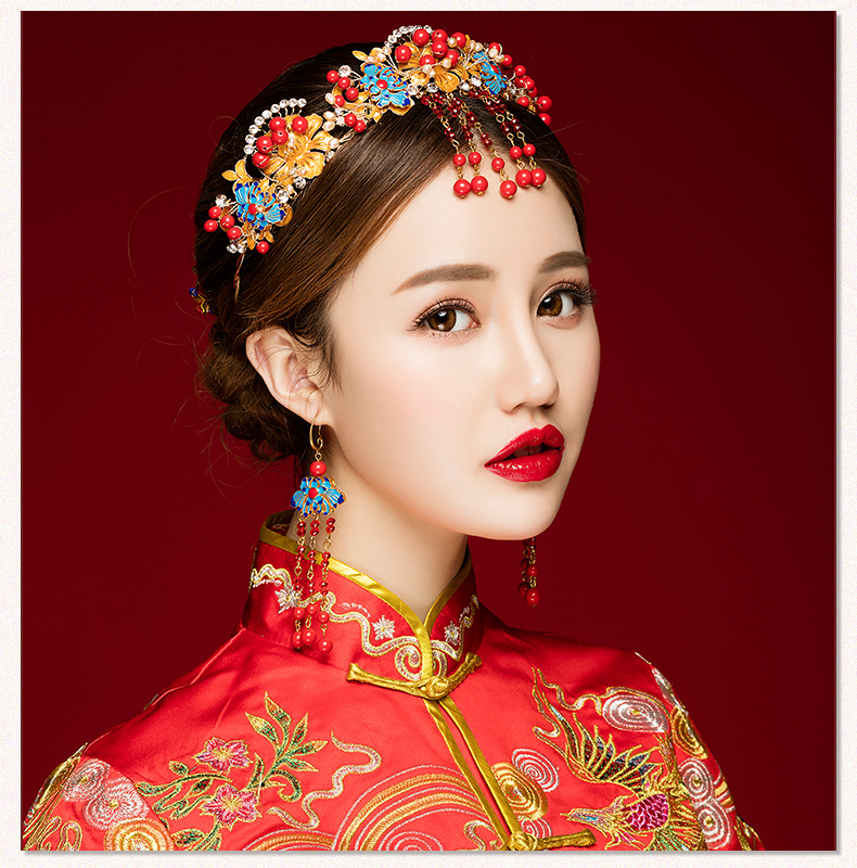 來唯美新娘古風額飾，皇冠結婚婚禮配飾