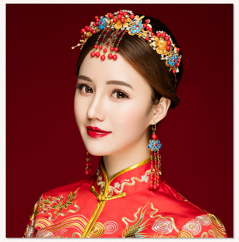 來唯美新娘古風額飾，皇冠結婚婚禮配飾