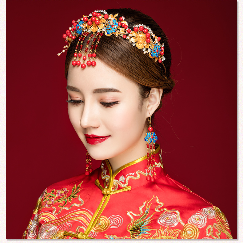 來唯美新娘古風額飾，皇冠結婚婚禮配飾