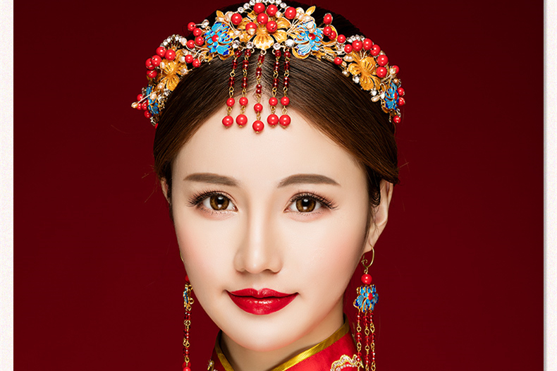 來唯美新娘古風額飾，皇冠結婚婚禮配飾