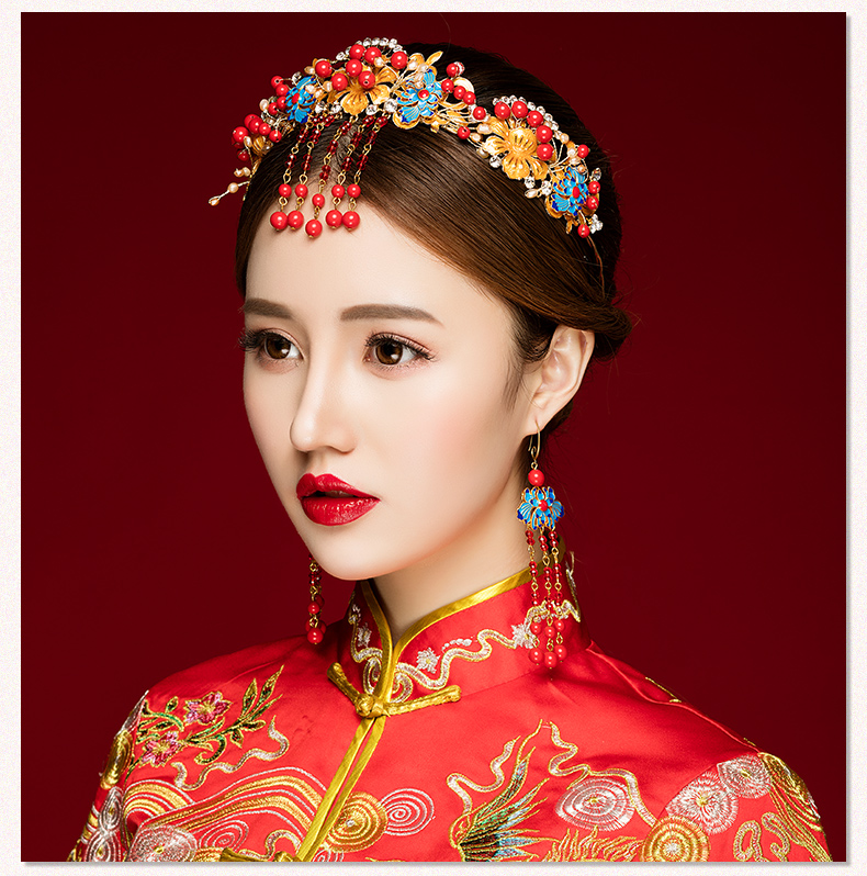 來唯美新娘古風額飾，皇冠結婚婚禮配飾