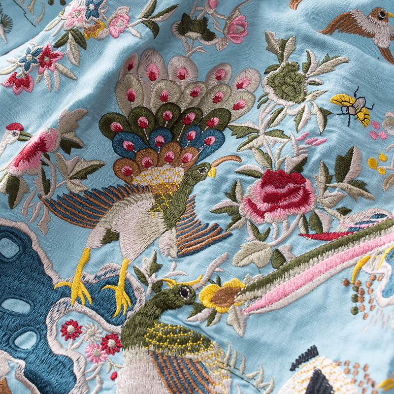中國風亞麻刺繡復古唐裝圖片