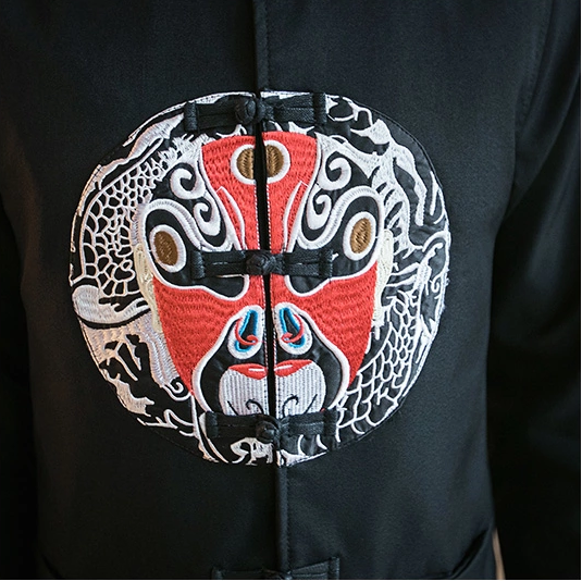 中國傳統元素臉譜刺繡中國風唐裝