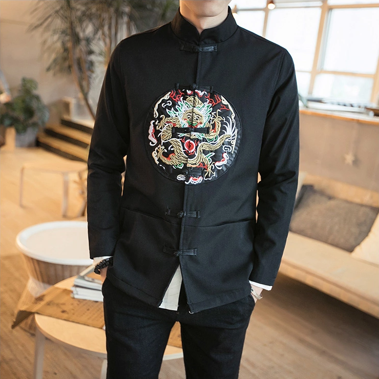 龍紋刺繡中國風唐裝