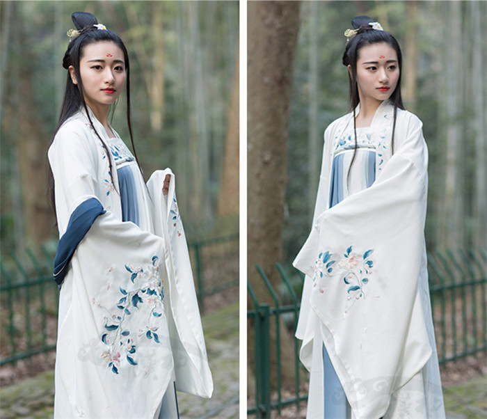 中國風傳統漢服女裝大袖衫繡花上衣