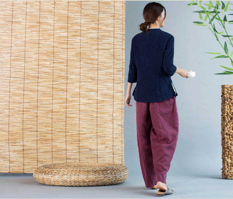 中國風唐裝女外套七分袖中式茶服
