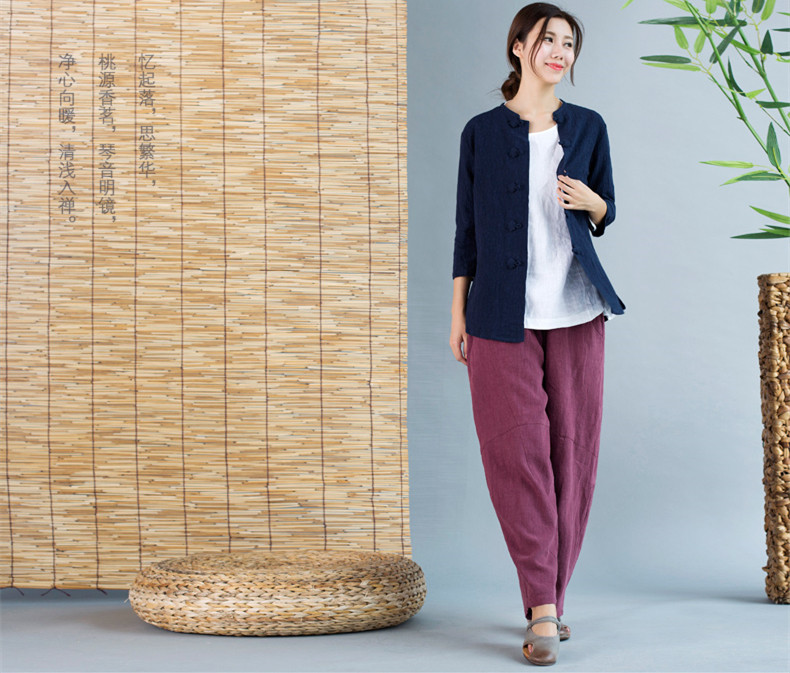 中國風唐裝女外套七分袖中式茶服