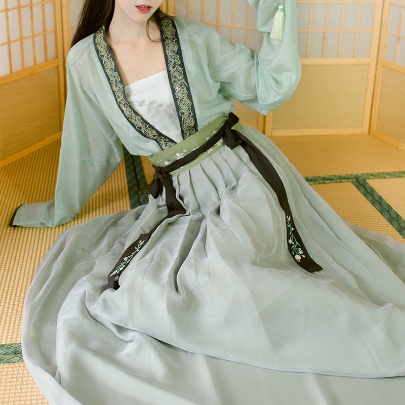 原創漢服女裝對襟上襦抹胸刺繡