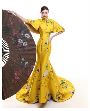 高貴優雅的魚尾旗袍禮服《一》