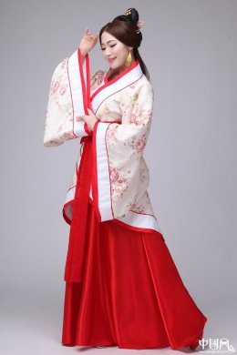 牡丹花傳統廣袖漢服