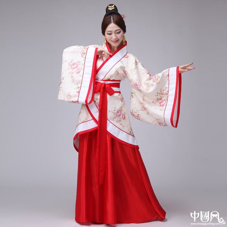 牡丹花傳統廣袖漢服