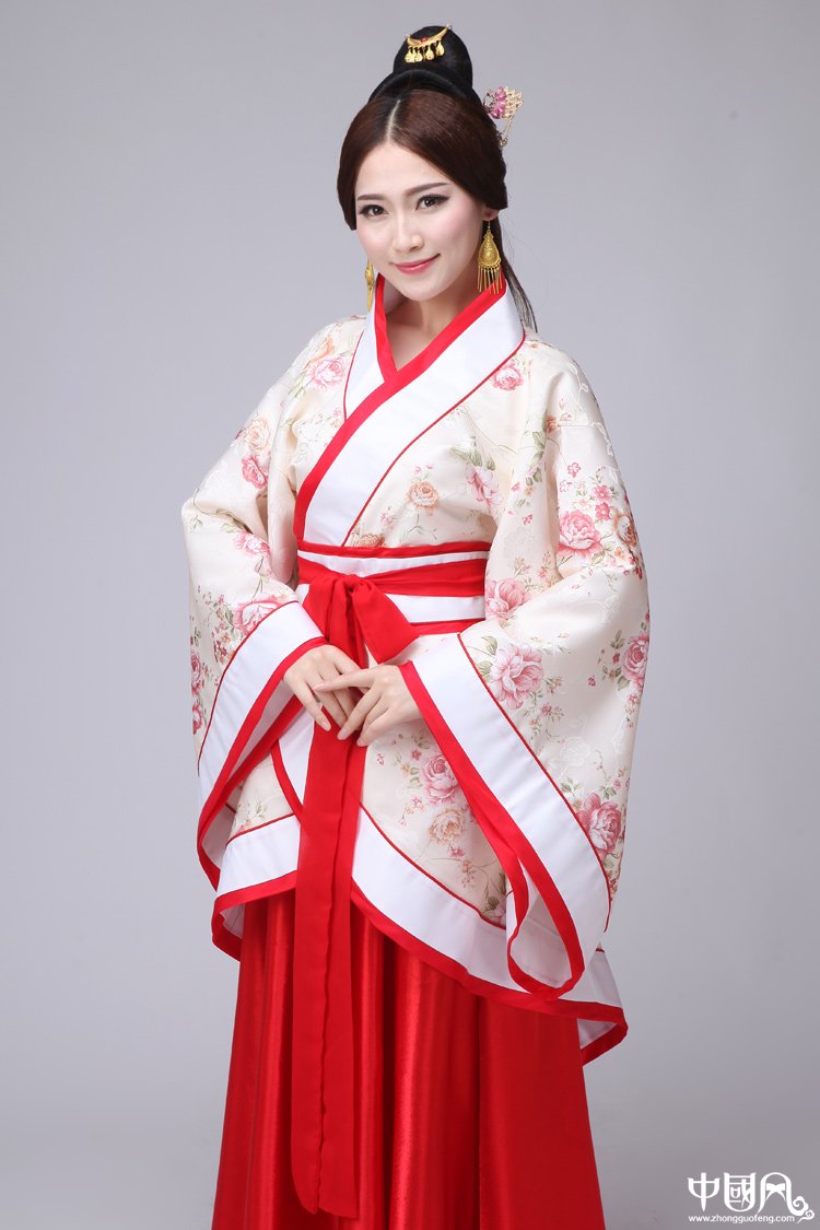 牡丹花傳統廣袖漢服