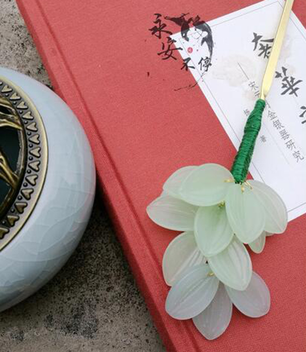 清雅竹子水晶發簪