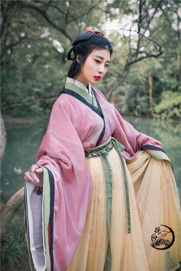 廣袖交領三重衣襦裙 漢服魏晉風大袖衫襦裙