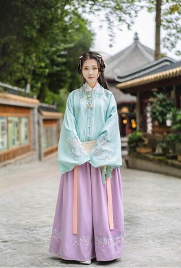 傳統漢服鈴蘭繡花襖裙襦裙