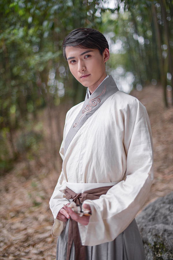 漢服繡花交領襦裙男子齊腰襦裙