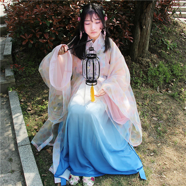 魏晉風廣袖大袖衫交領齊腰襦裙
