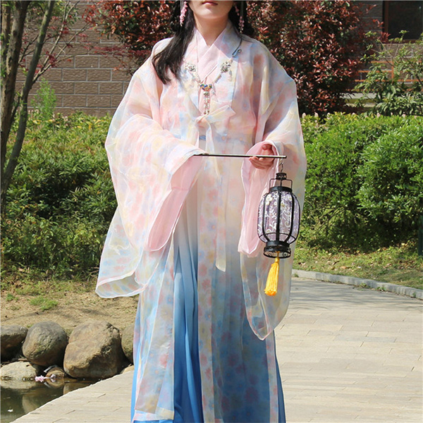 魏晉風廣袖大袖衫交領齊腰襦裙