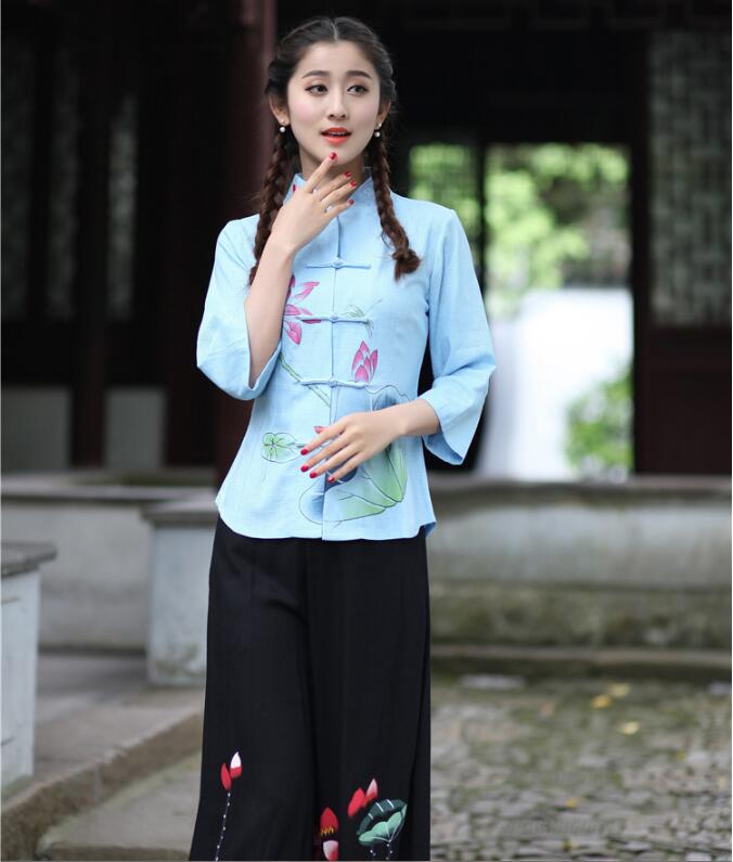 夏天復古立領旗袍唐裝