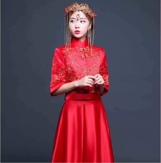 中國風(fēng)秀禾服新娘嫁衣中式禮服