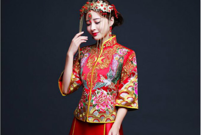 中國風刺繡秀禾服中式禮服