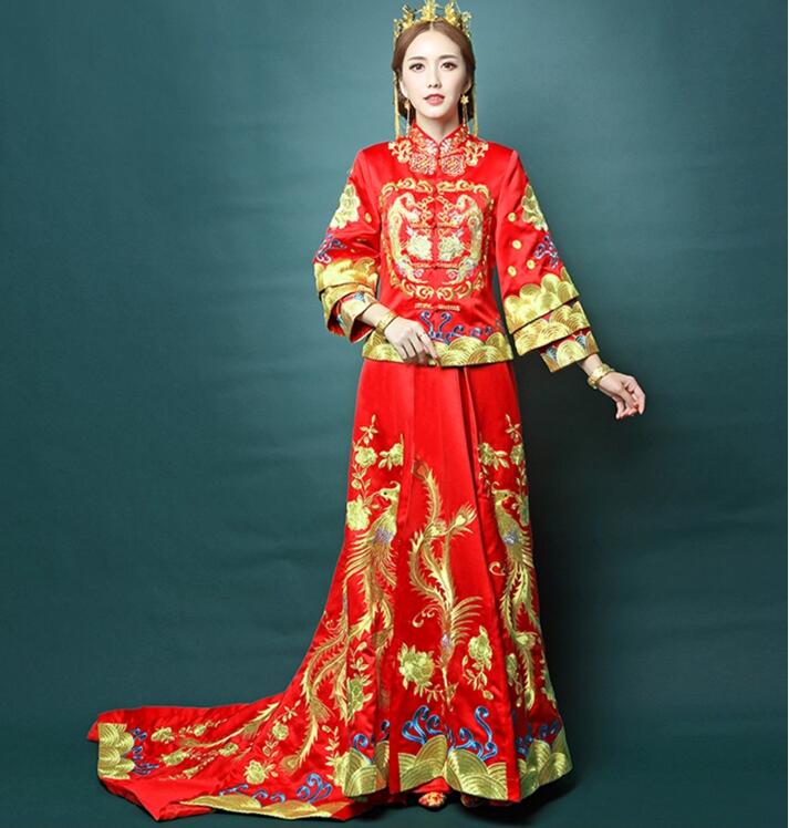 中國風(fēng)龍鳳褂中式禮服圖片