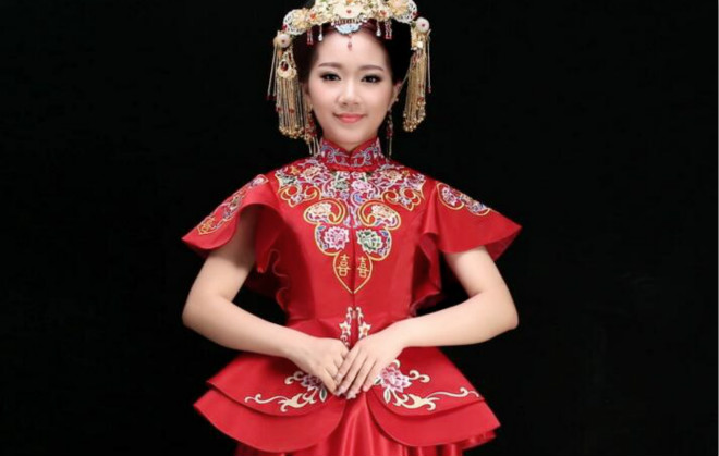 中國風新娘禮服中式婚禮禮服