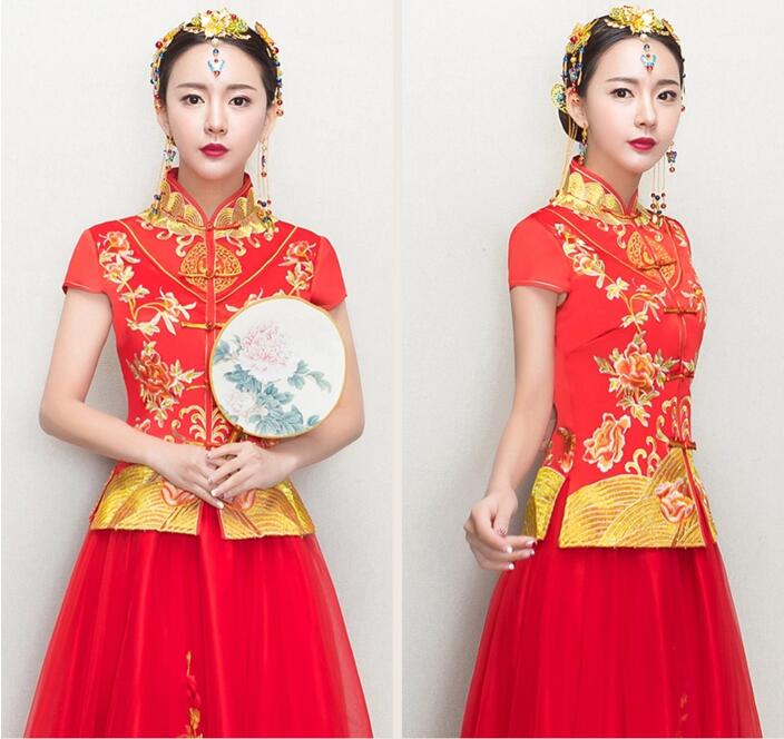 中國風新娘禮服中式婚禮禮服圖片