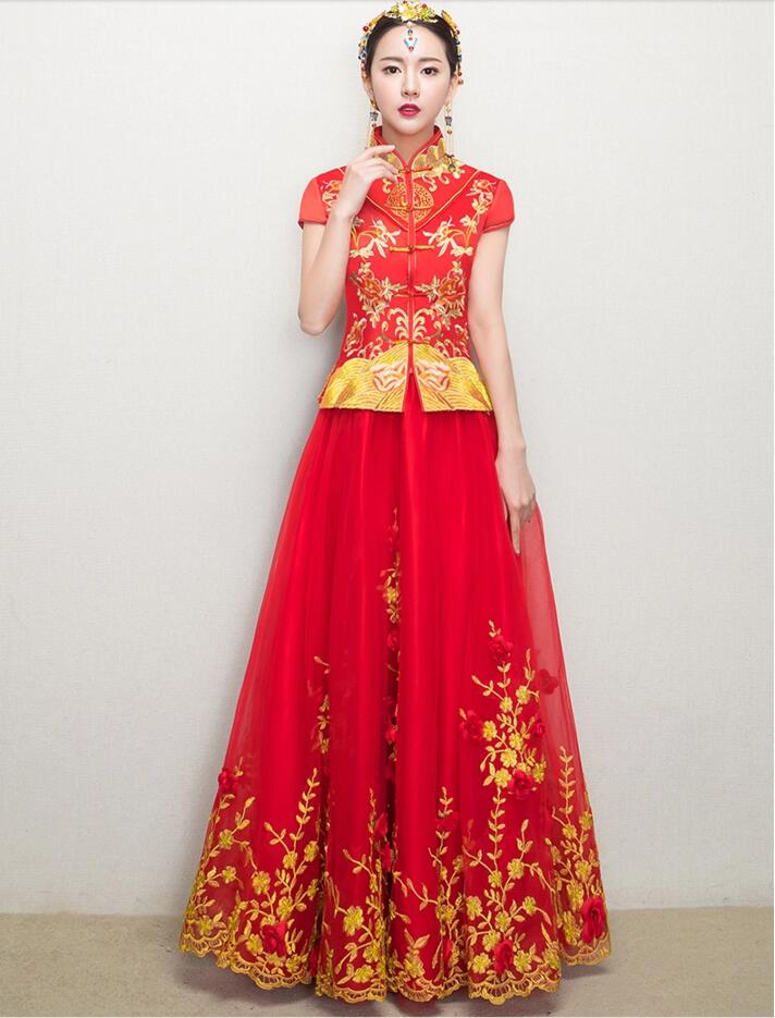 中國風新娘禮服中式婚禮禮服圖片