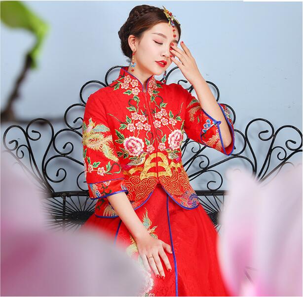 夏季復古秀禾服中式婚禮禮服
