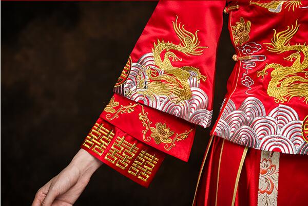 中國風繡花喜字新娘禮服中式婚禮禮服