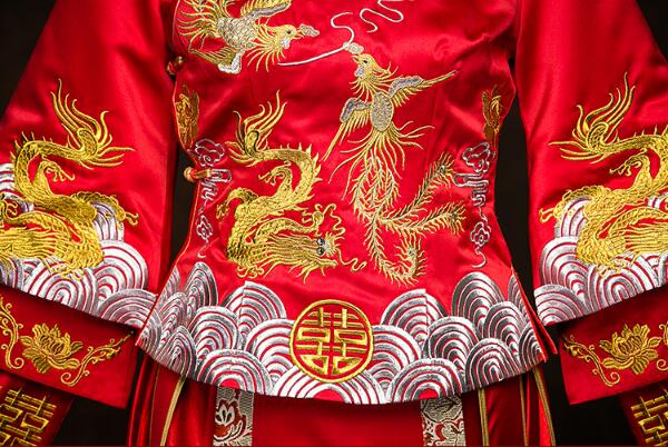 中國風繡花喜字新娘禮服中式婚禮禮服