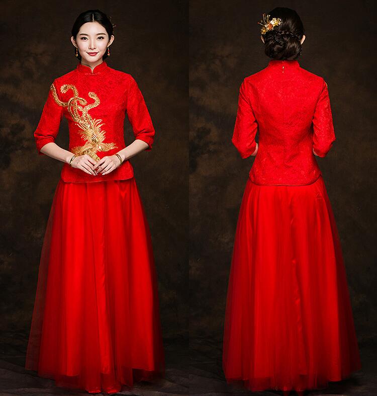 中國風禮服中式新娘禮服圖片