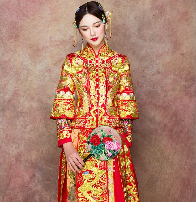 中式新娘服中國風嫁衣中式禮服圖片