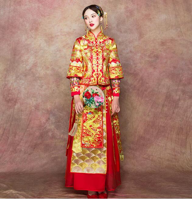 中式新娘服中國風嫁衣中式禮服圖片
