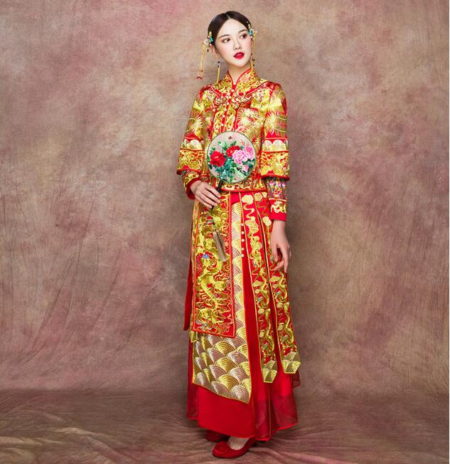 中式新娘服中國風嫁衣中式禮服圖片