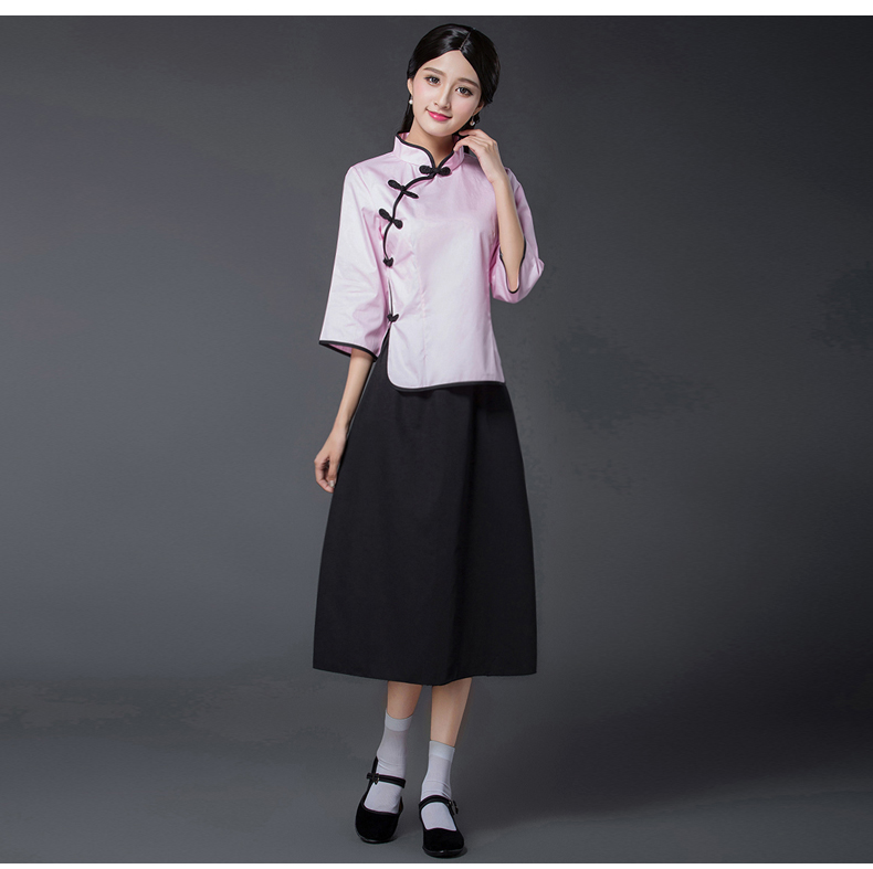 民國(guó)風(fēng)學(xué)生裝五四青年裝，復(fù)古服裝女裝中山裝