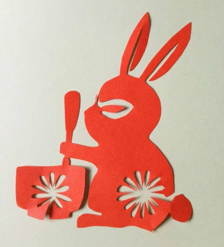 創意十足中秋玉兔剪紙，兔子鬧仲秋