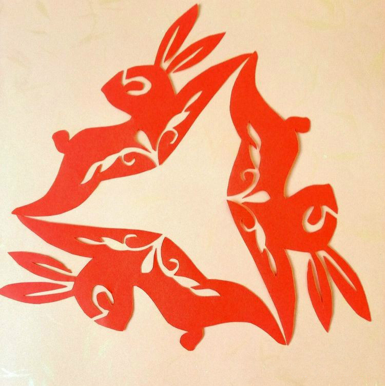 創意十足中秋玉兔剪紙，兔子鬧仲秋