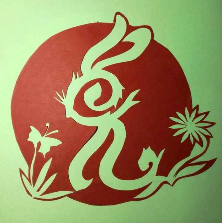 創意十足中秋玉兔剪紙，兔子鬧仲秋