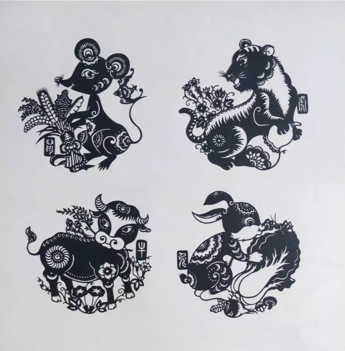 吉祥十二生肖剪紙圖片，薛娜剪紙作品欣賞