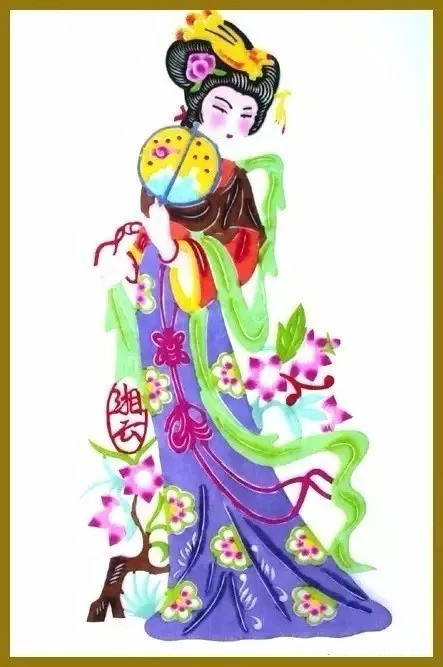 美女染色剪紙作品欣賞，色彩斑斕的剪紙藝術(shù)